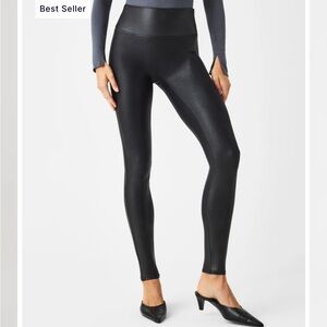 SPANX tummy control black leggings size small